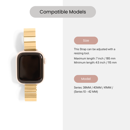 18K Gold PVD Stainless Steel Flex Smartwatch Band