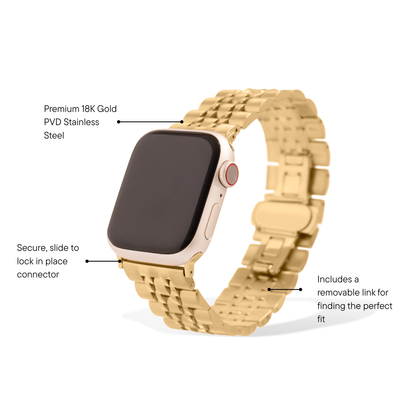 18K Gold PVD Stainless Steel Heritage Smartwatch Band