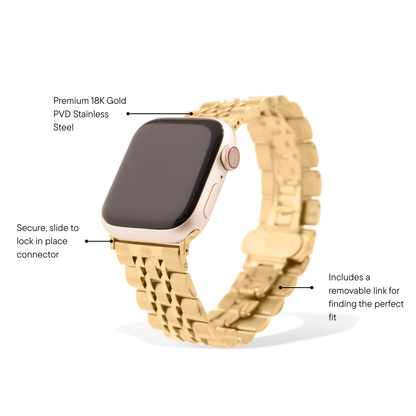 18K Gold PVD Stainless Steel Heritage Slim Smartwatch Band