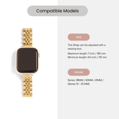 18K Gold PVD Stainless Steel Heritage Slim Smartwatch Band