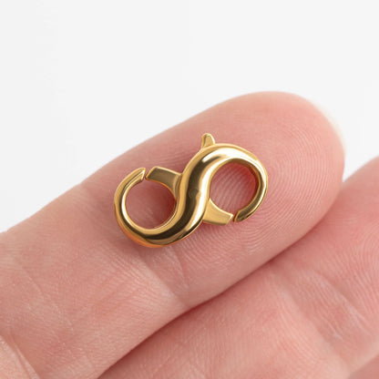 18K Gold PVD Stainless Steel Infinity Charm Clasp