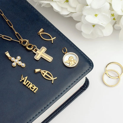 18K Gold PVD Stainless Steel Infinity Charm Clasp