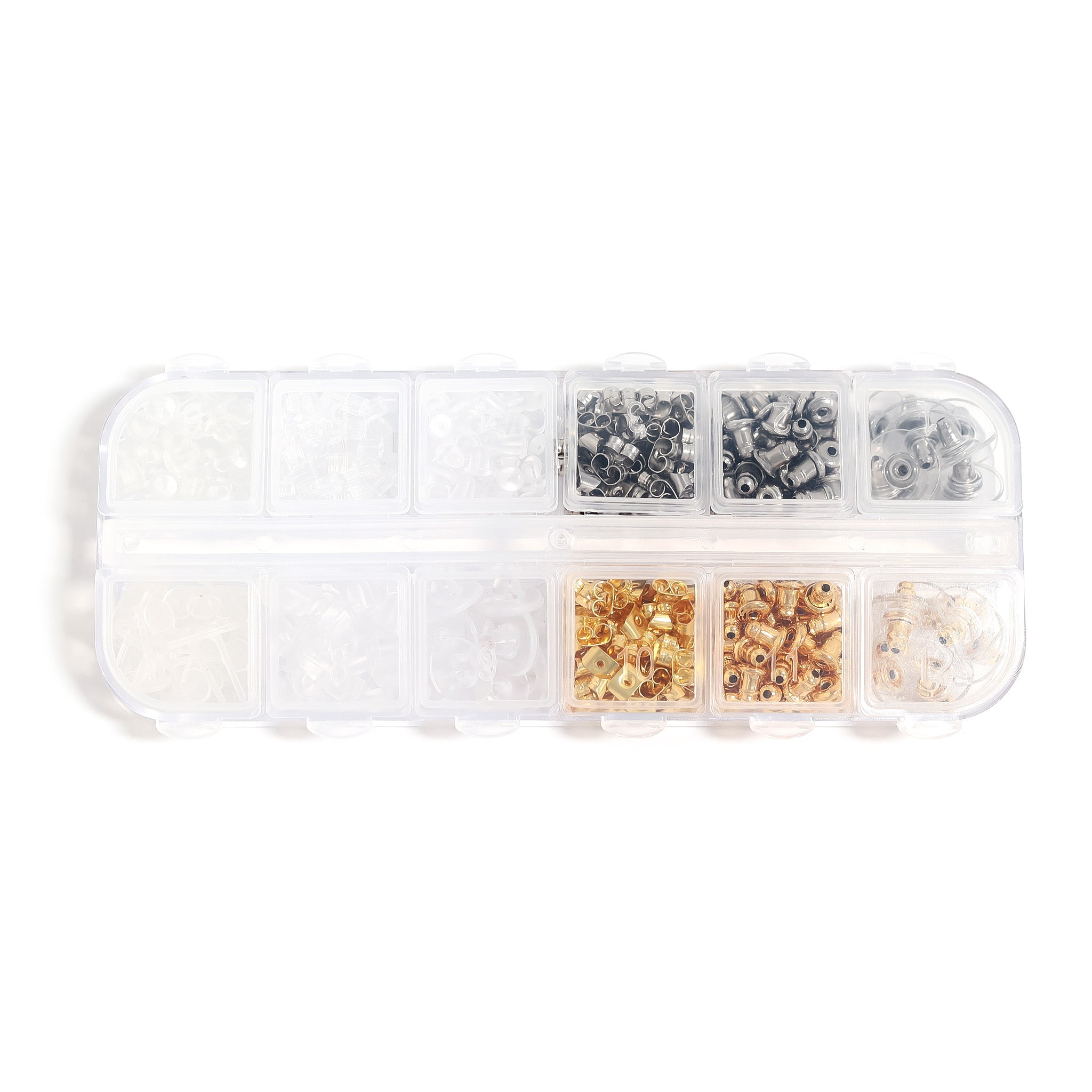 700 Pcs - 12 Styles Assorted Stainless Steel Earring Backs