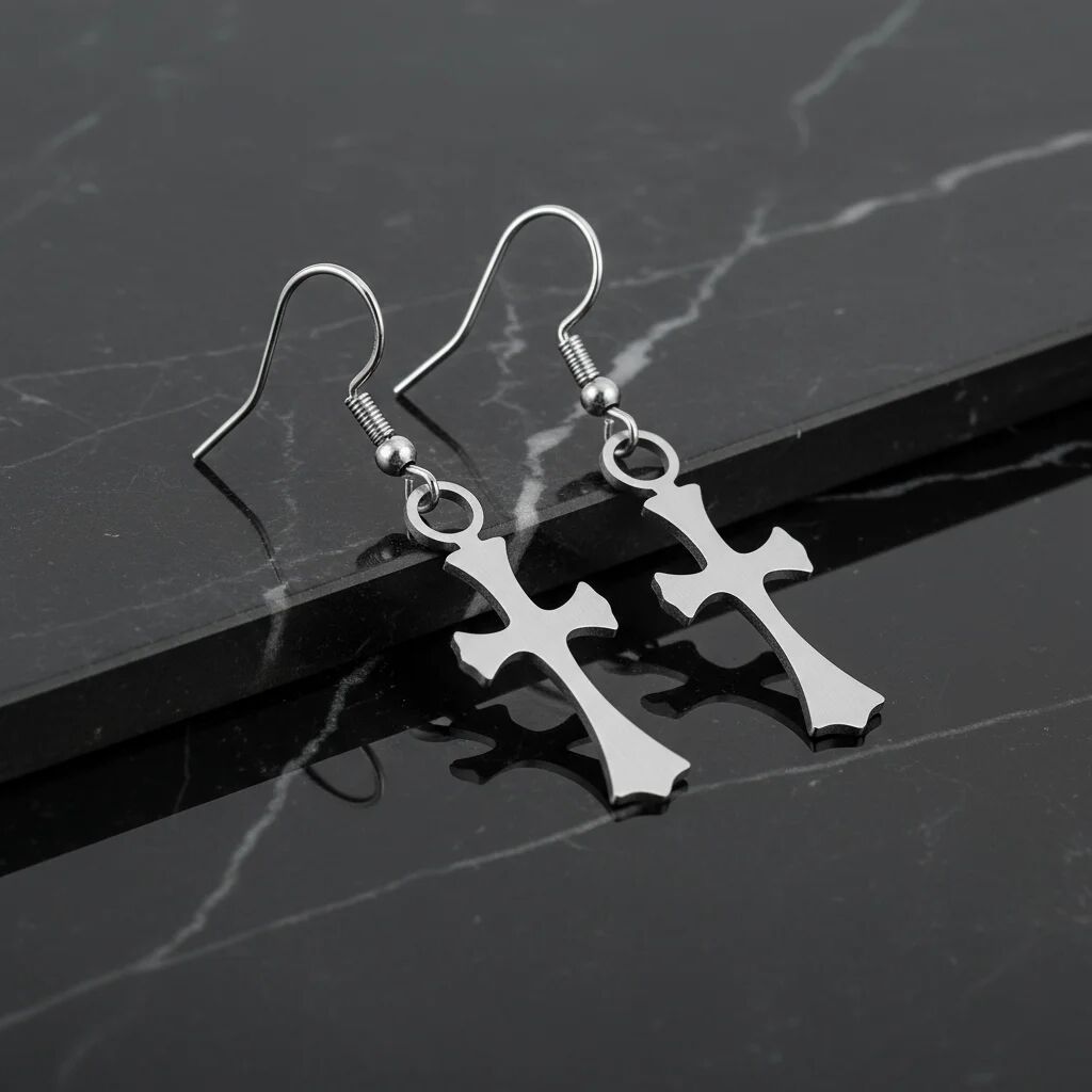 Stainless Steel Cross Earrings