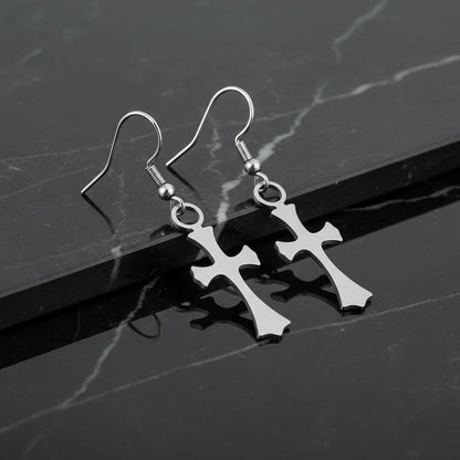 Stainless Steel Cross Earrings