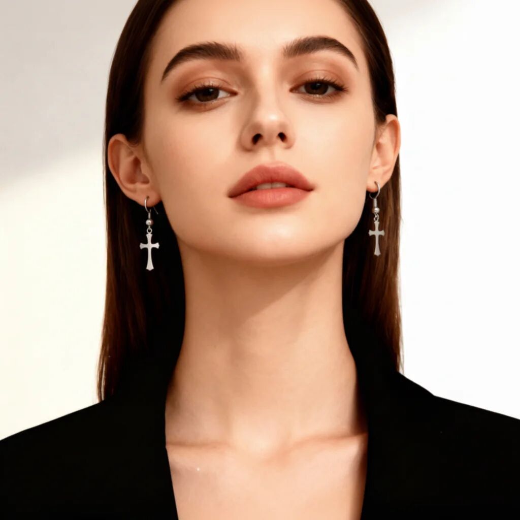 Stainless Steel Cross Earrings