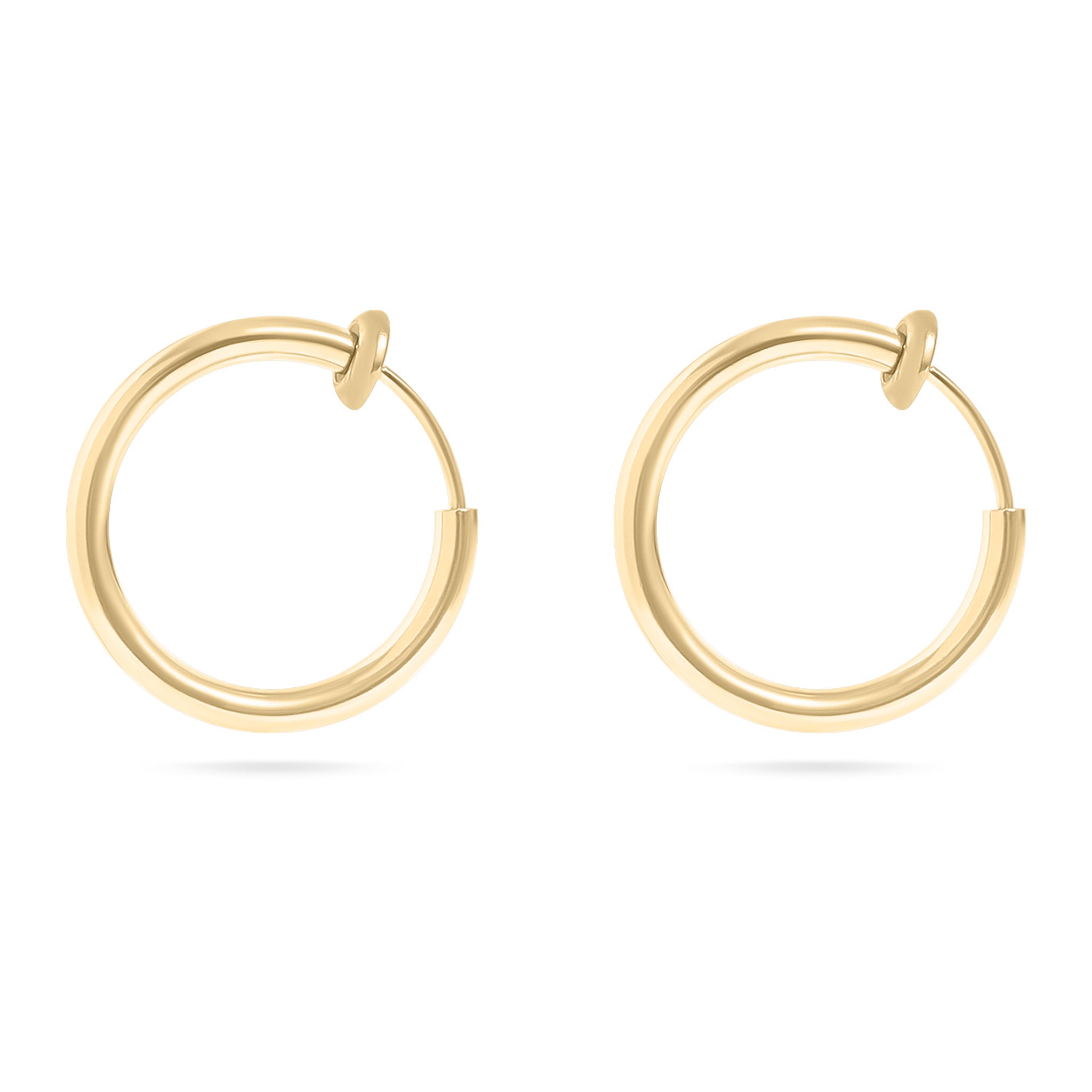 18K Gold PVD Stainless Steel Sliding Spring Huggie Hoop Earrings