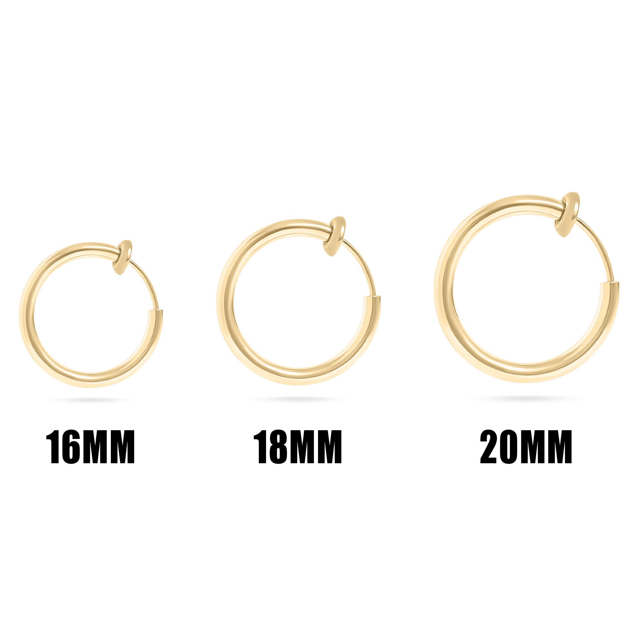 18K Gold PVD Stainless Steel Sliding Spring Huggie Hoop Earrings