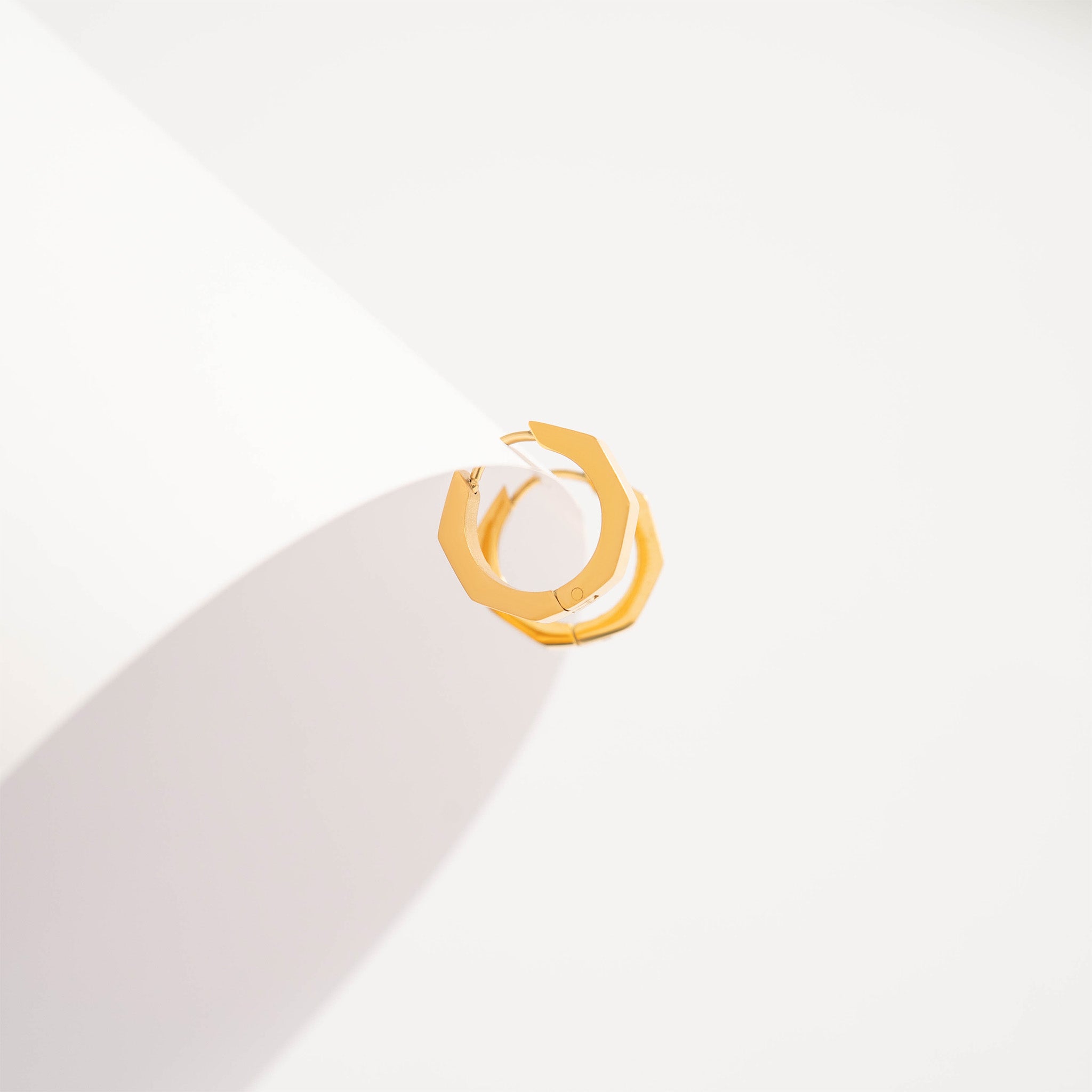 18K Gold PVD Stainless Steel Geometric Huggie Hoop Earrings