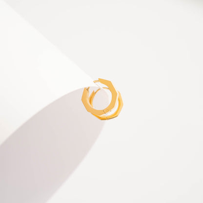 18K Gold PVD Stainless Steel Geometric Huggie Hoop Earrings