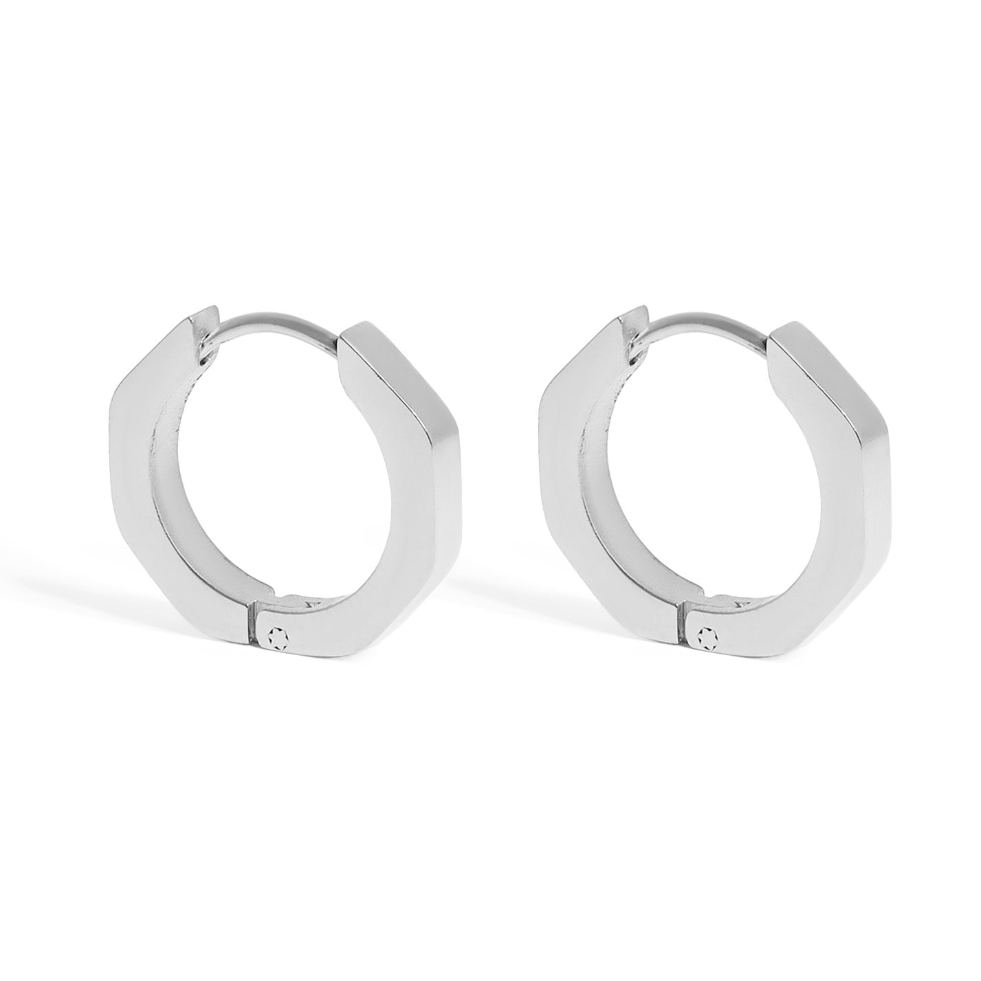 18K Gold PVD Stainless Steel Geometric Huggie Hoop Earrings