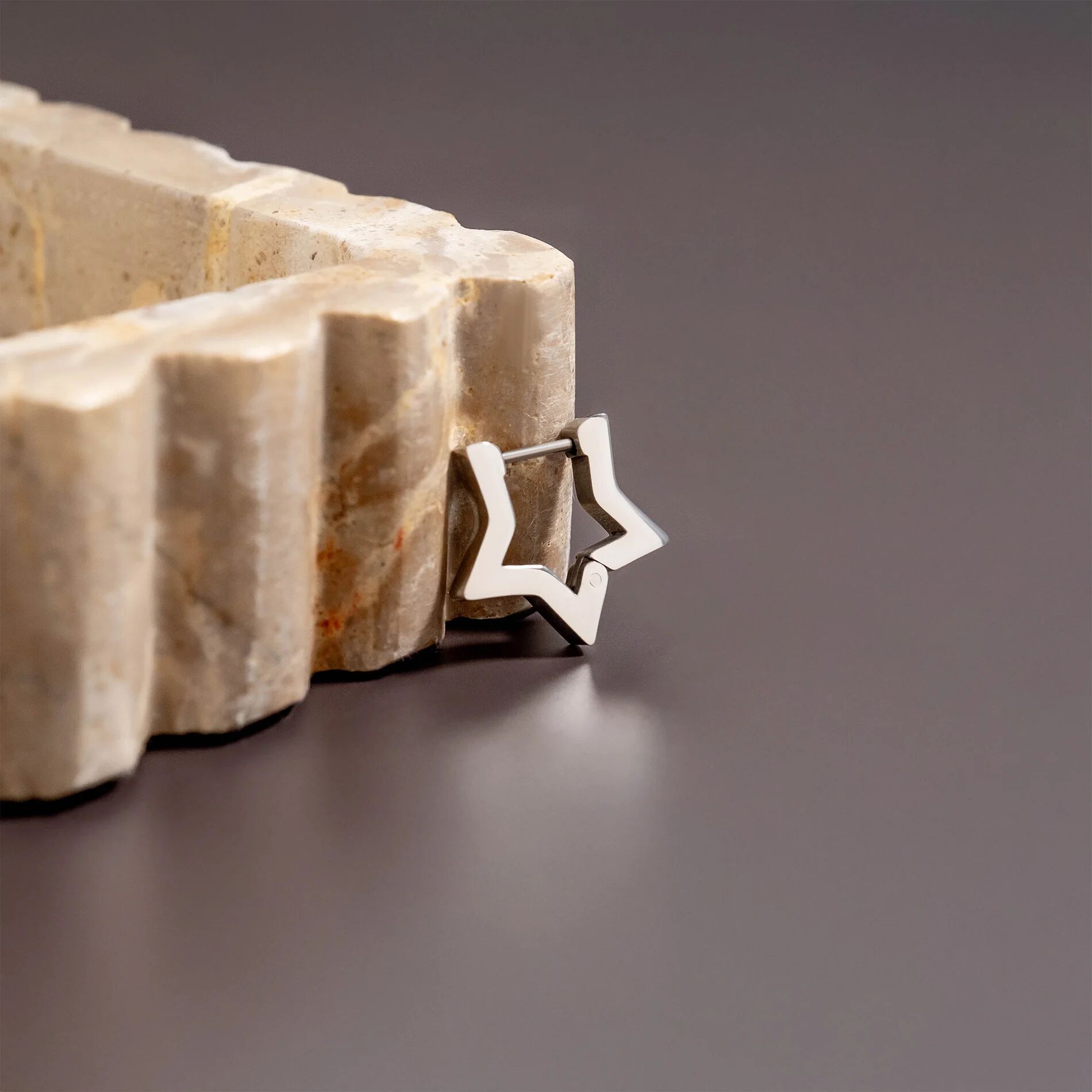 18K Gold PVD Stainless Steel Star Huggie Earrings