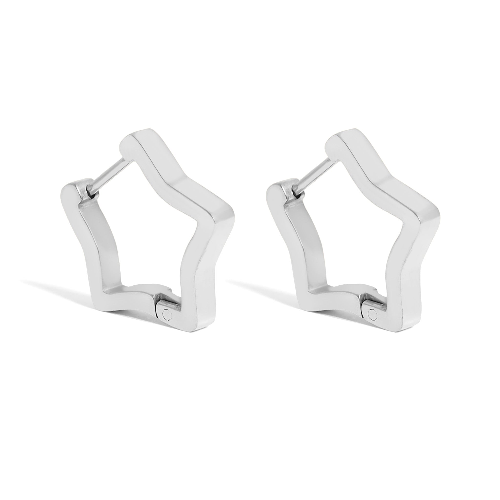 18K Gold PVD Stainless Steel Star Huggie Earrings