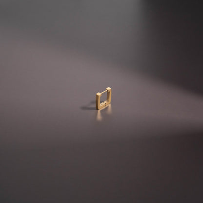 18K Gold PVD Stainless Steel Square Huggie Earrings