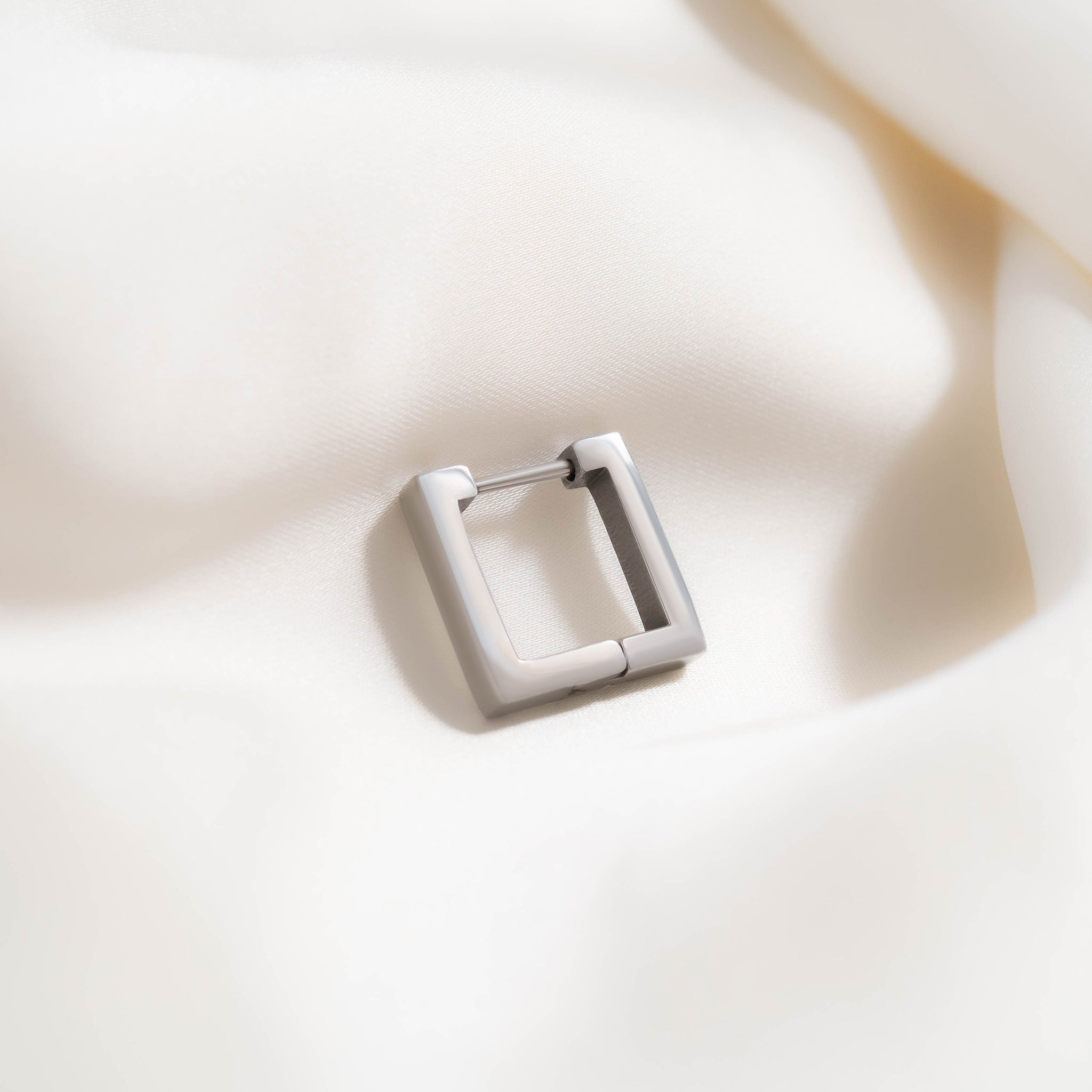 18K Gold PVD Stainless Steel Square Huggie Earrings