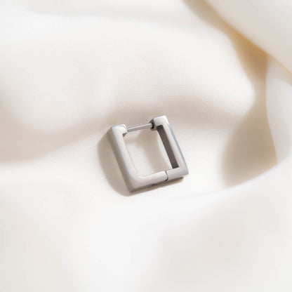 18K Gold PVD Stainless Steel Square Huggie Earrings