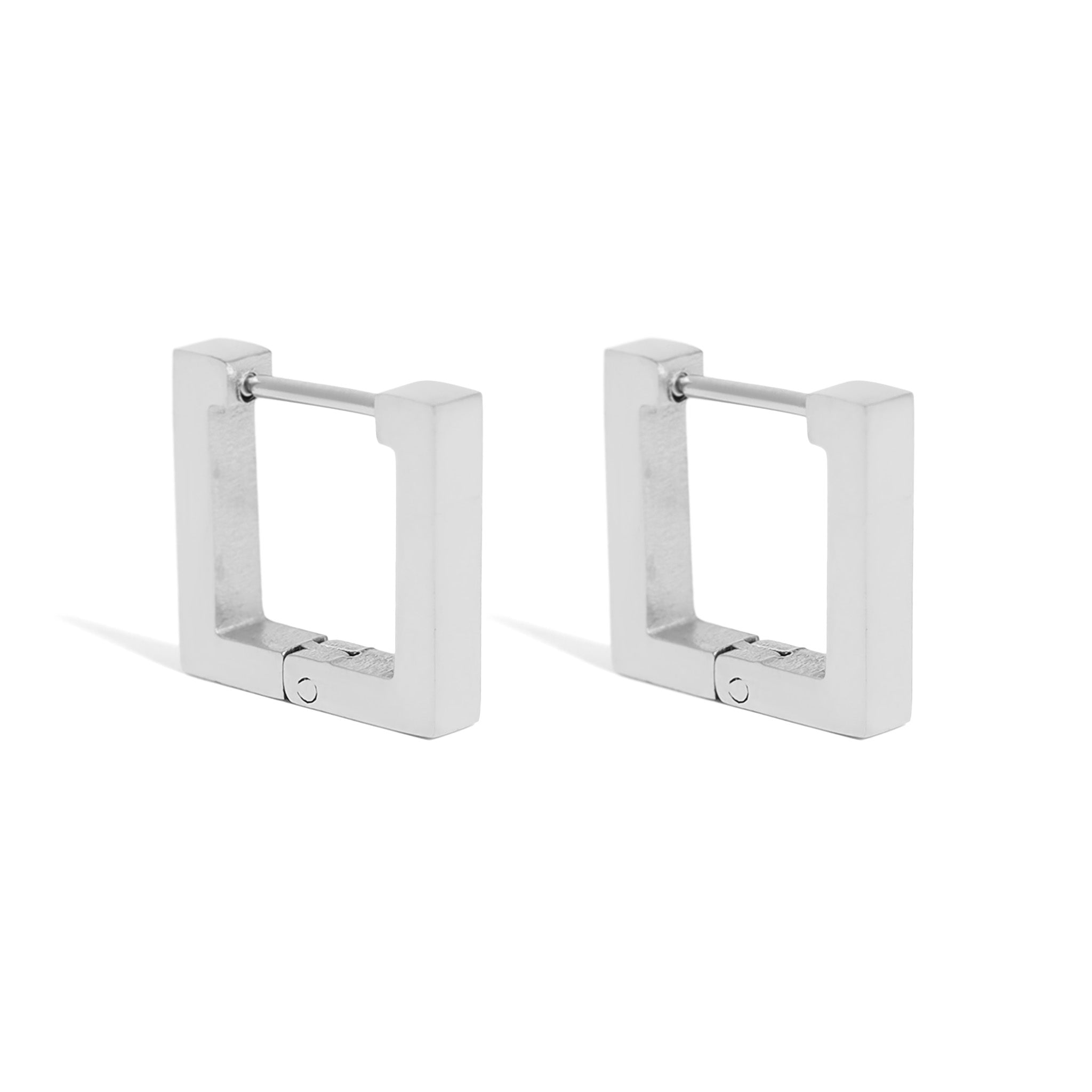 18K Gold PVD Stainless Steel Square Huggie Earrings