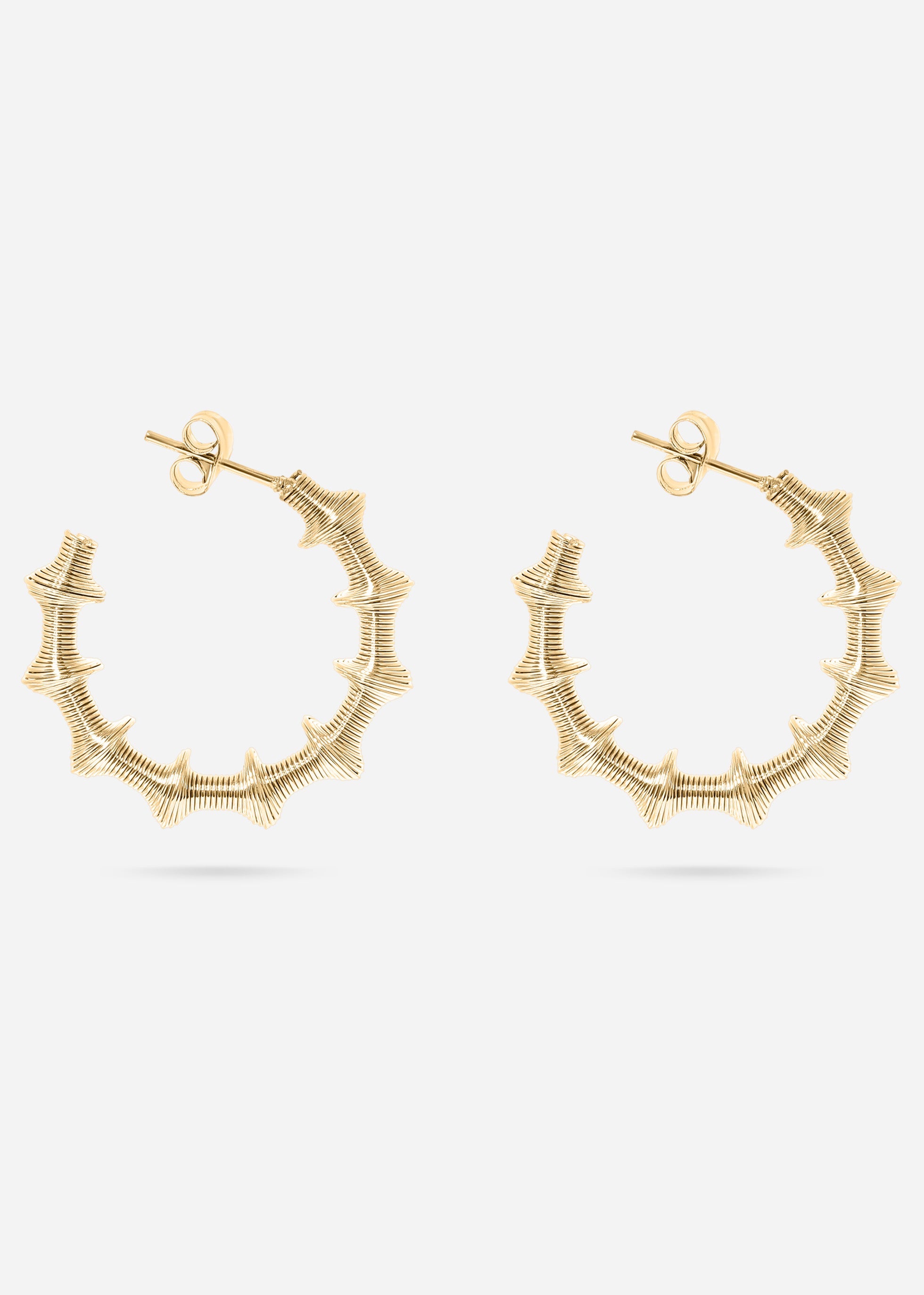 18K Gold PVD Stainless Steel Wired Statement Hoop Earrings