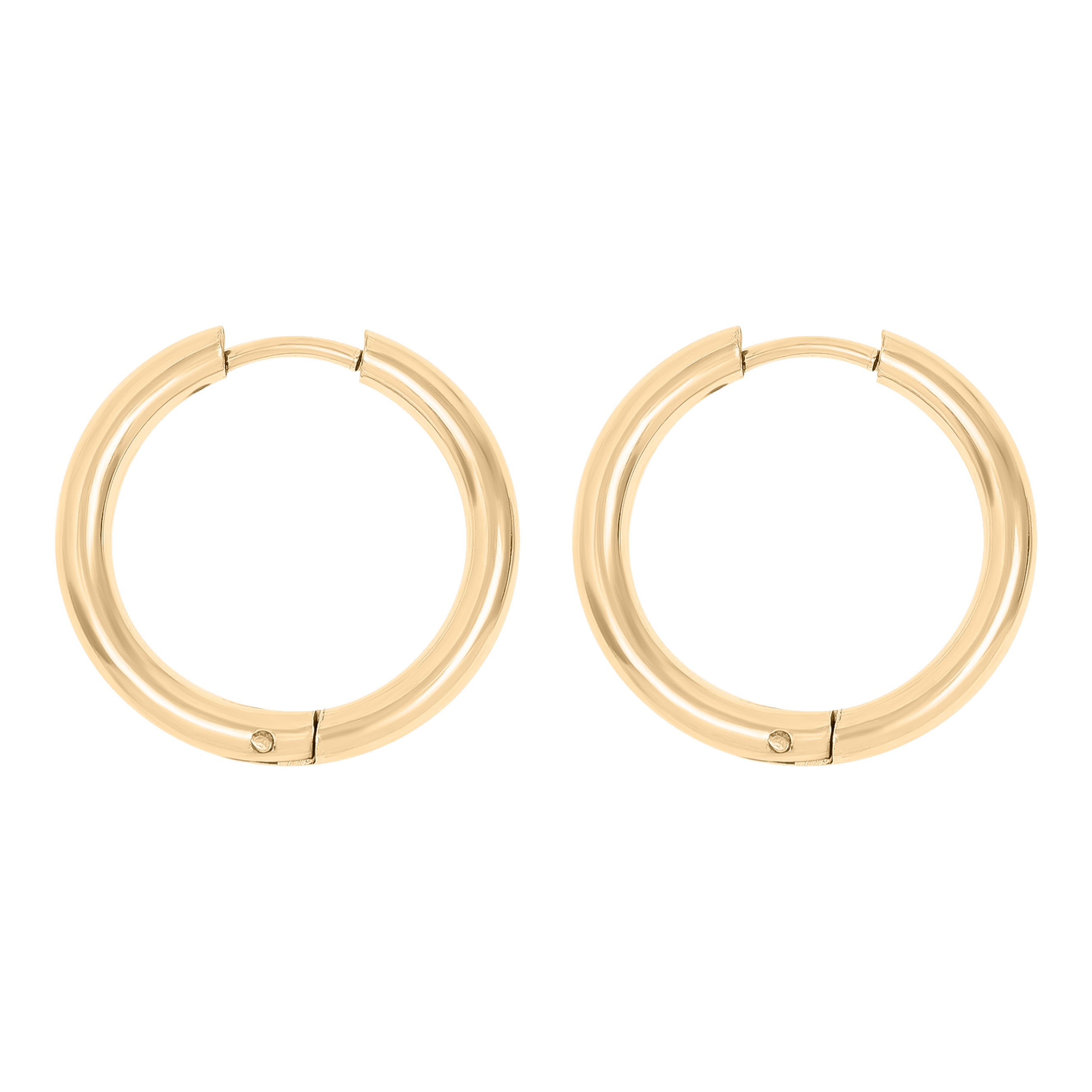 18K Gold PVD Stainless Steel Circle Huggie Hoop Earrings