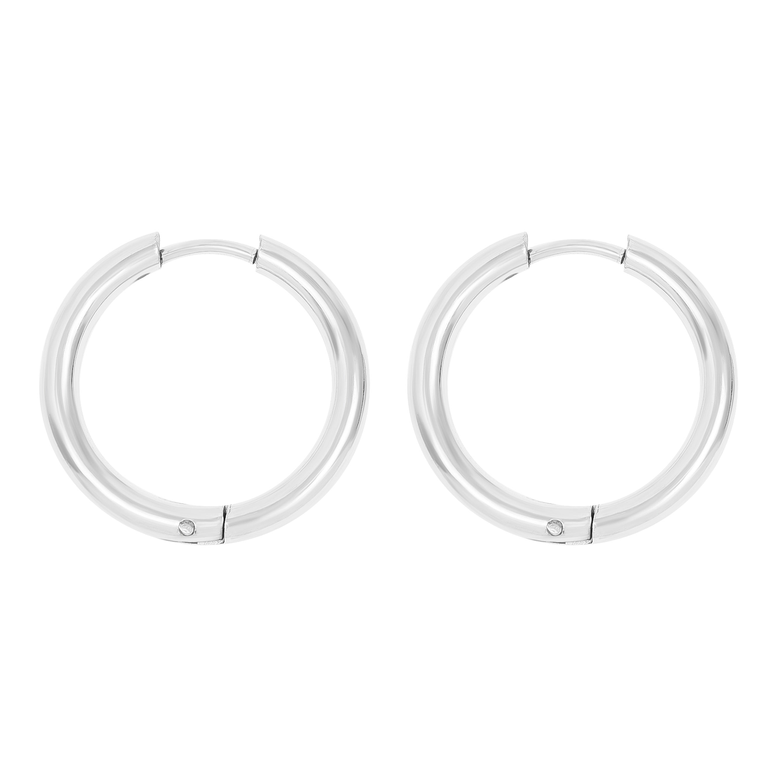 18K Gold PVD Stainless Steel Circle Huggie Hoop Earrings