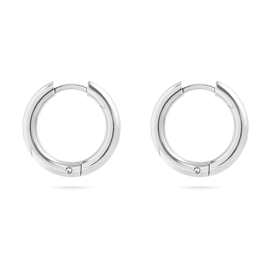 18K Gold PVD Stainless Steel Circle Huggie Hoop Earrings