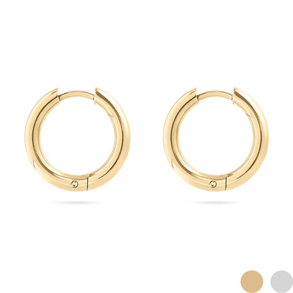 18K Gold PVD Stainless Steel Circle Huggie Hoop Earrings
