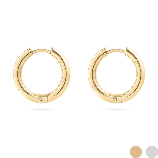 18K Gold PVD Stainless Steel Circle Huggie Hoop Earrings