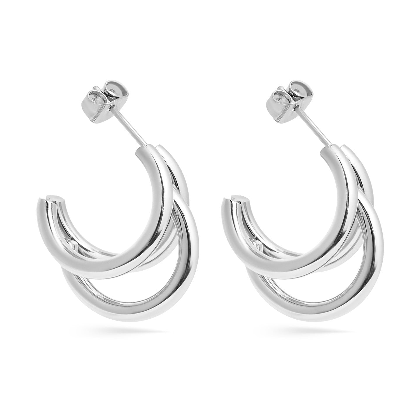 18K Gold PVD Stainless Steel Statement Huggie Hoop Earrings