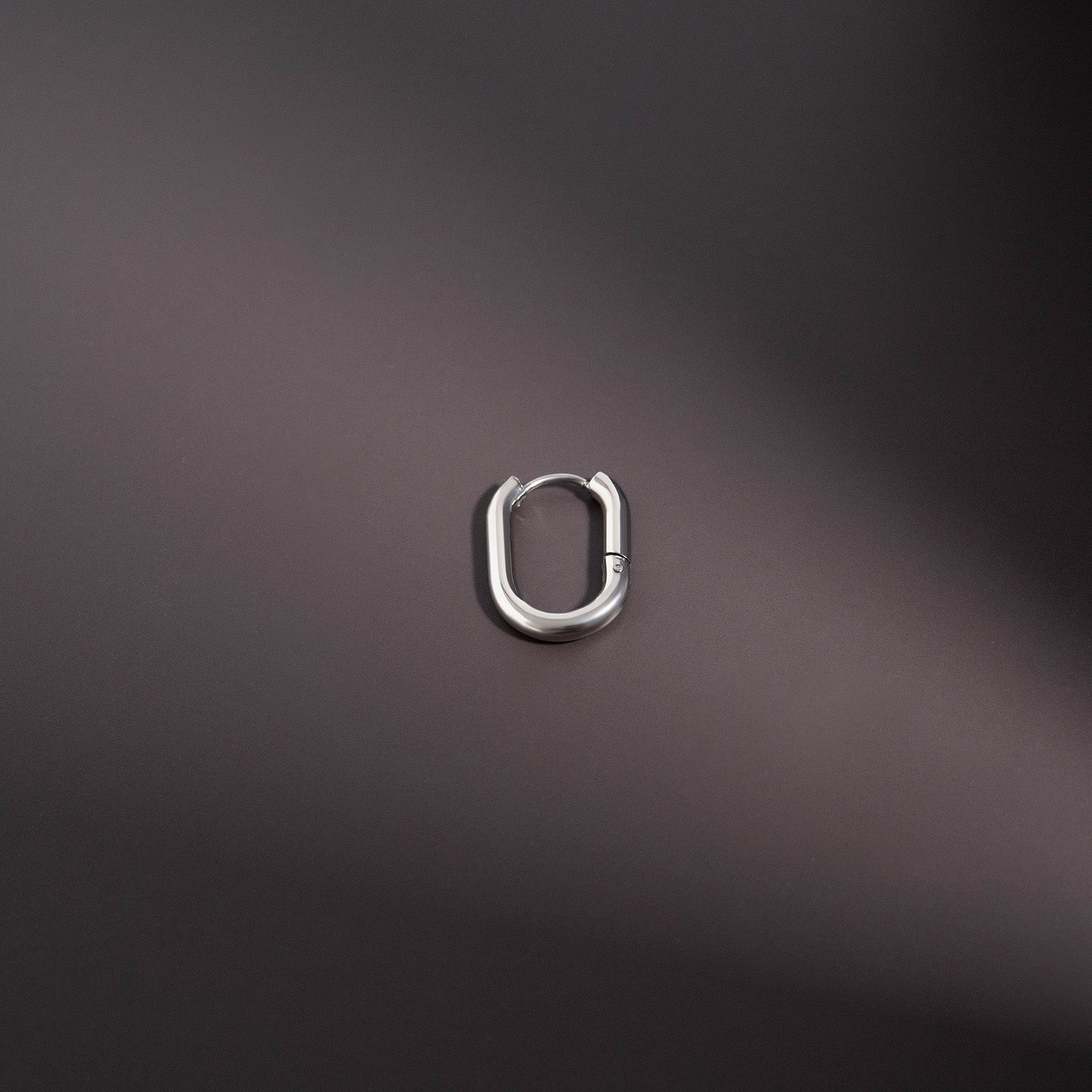 18K Gold PVD Stainless Steel Oval Huggie Earrings