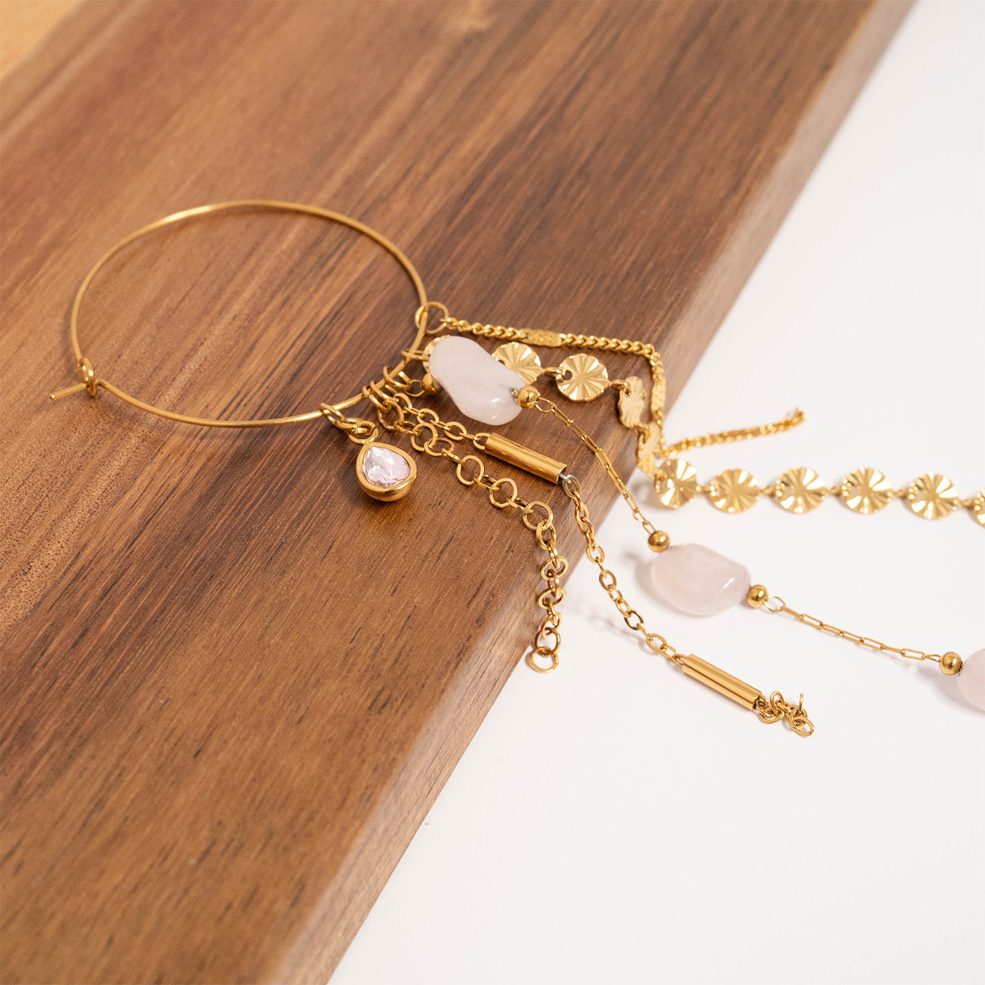 18K Gold PVD Stainless Steel Wire Hoop Earrings