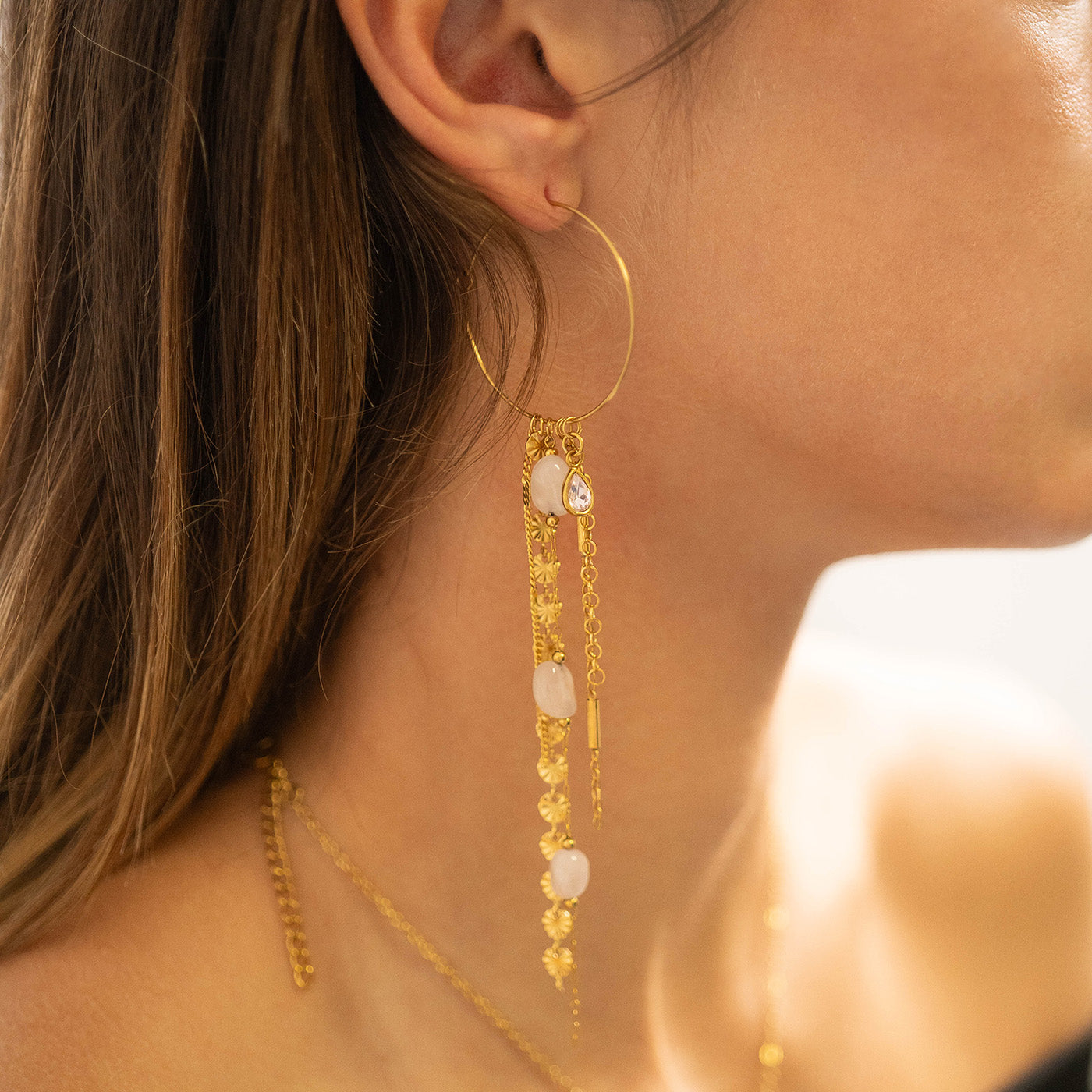 18K Gold PVD Stainless Steel Wire Hoop Earrings