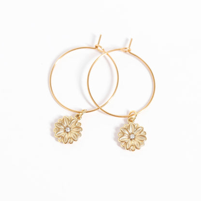 18K Gold PVD Stainless Steel Wire Hoop Earrings
