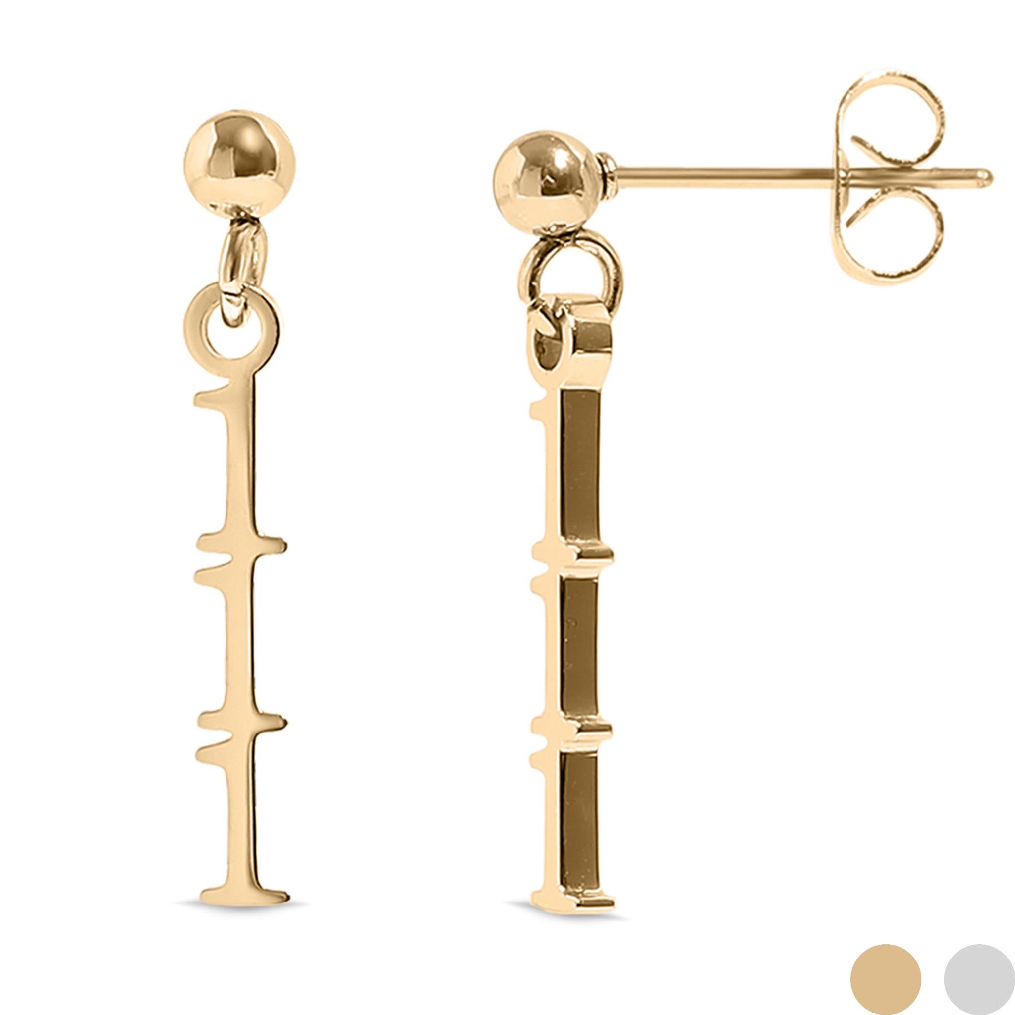 18K Gold PVD Stainless Steel Angel Number Earrings