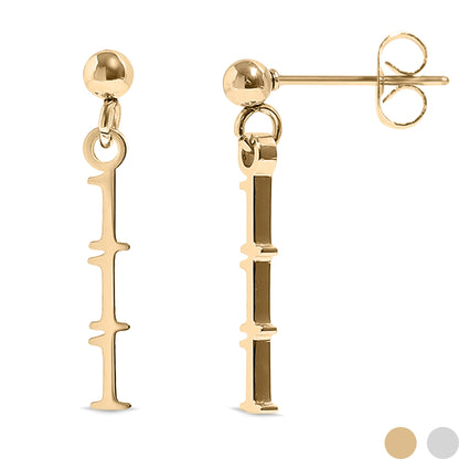 18K Gold PVD Stainless Steel Angel Number Earrings