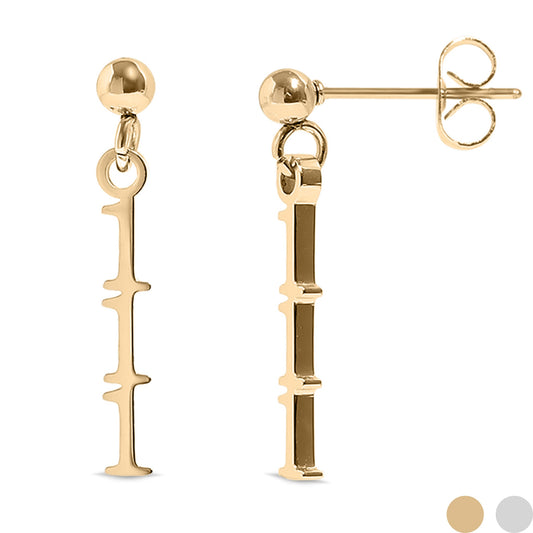 18K Gold PVD Stainless Steel Angel Number Earrings