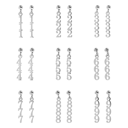 18K Gold PVD Stainless Steel Angel Number Earrings