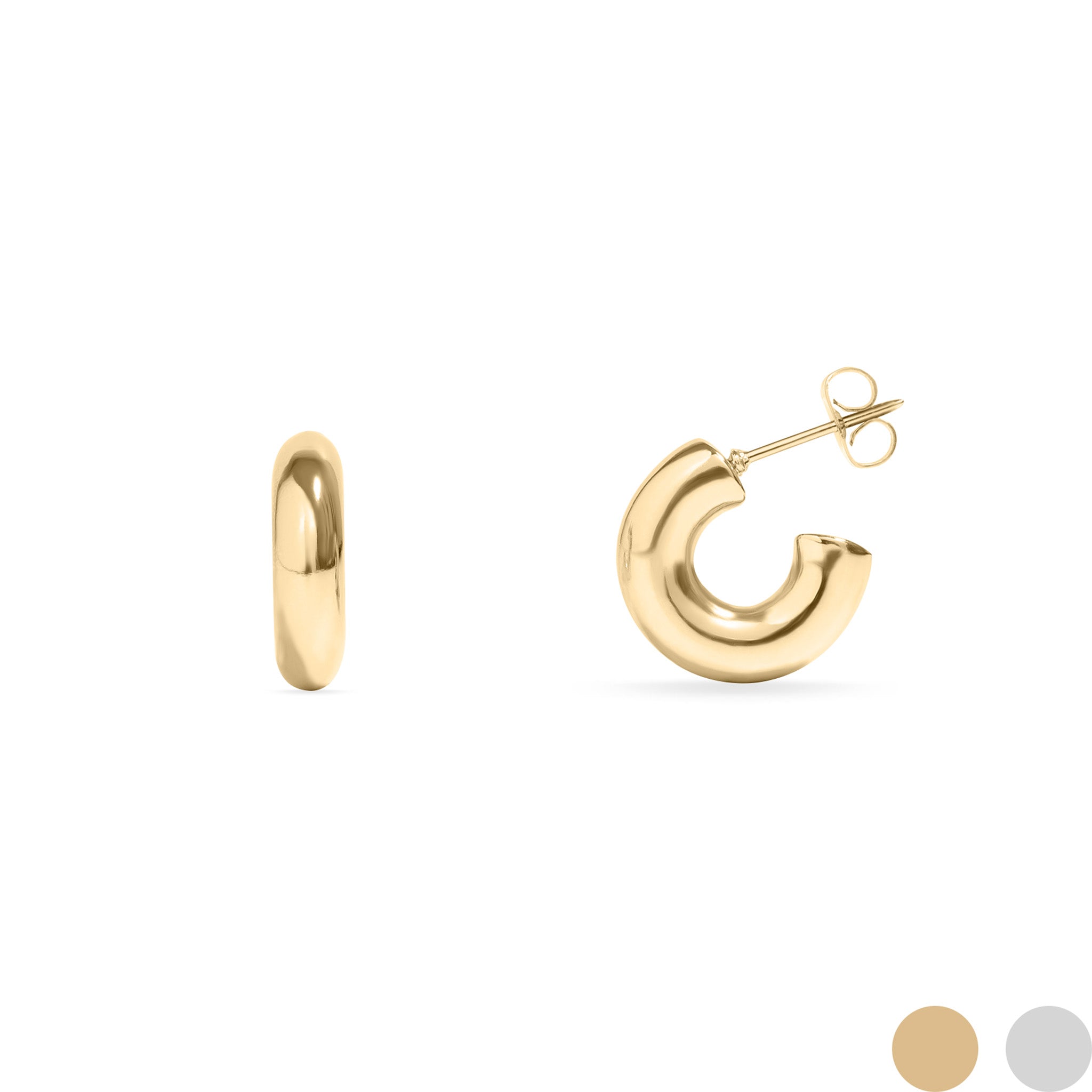 18K Gold PVD Stainless Steel Chunky Huggie Hoop Earring