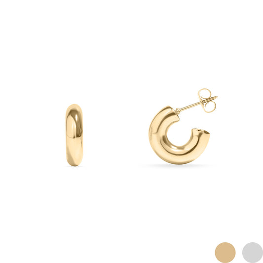 18K Gold PVD Stainless Steel Chunky Huggie Hoop Earring