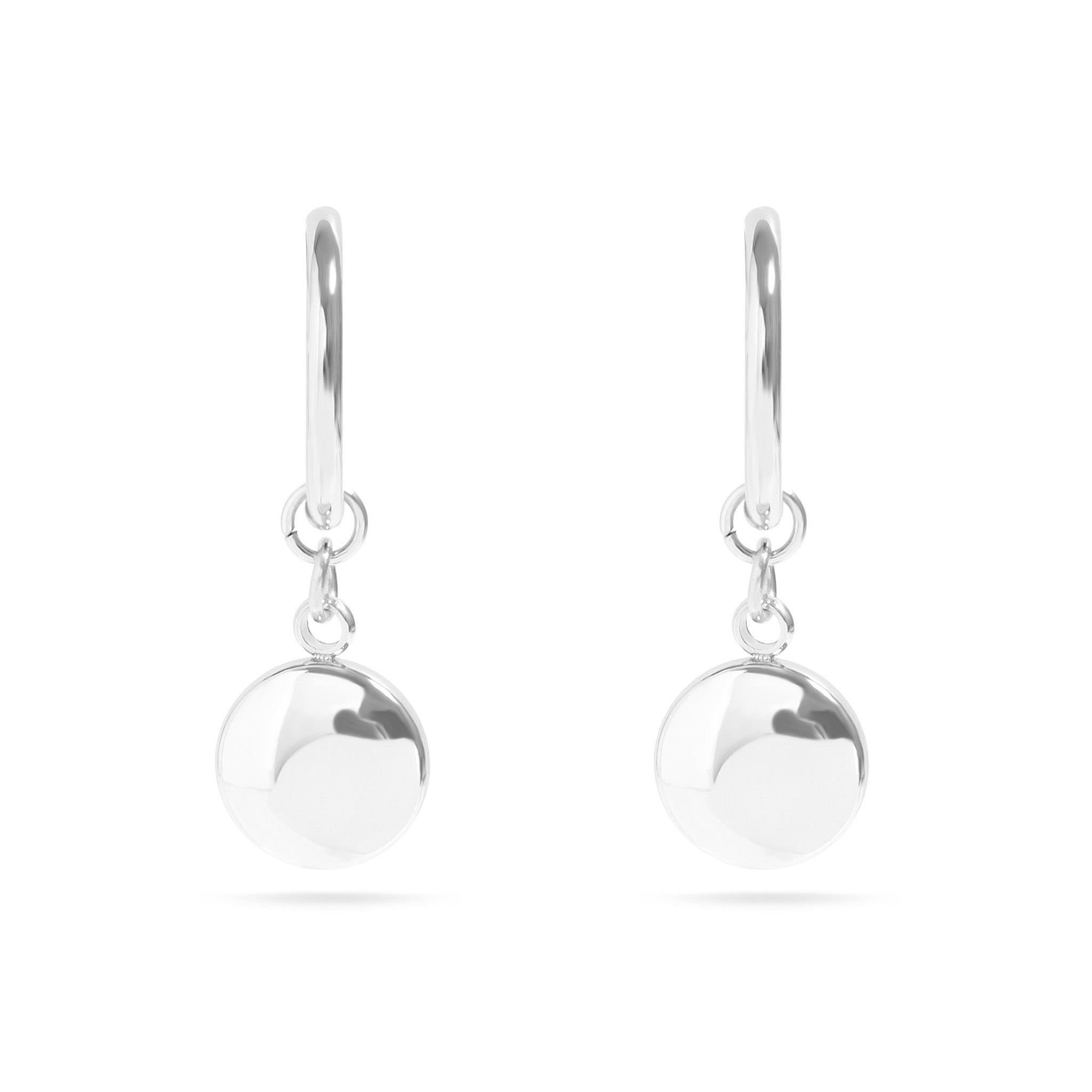 18K Gold PVD Stainless Steel Circle Coin Pendant Earrings