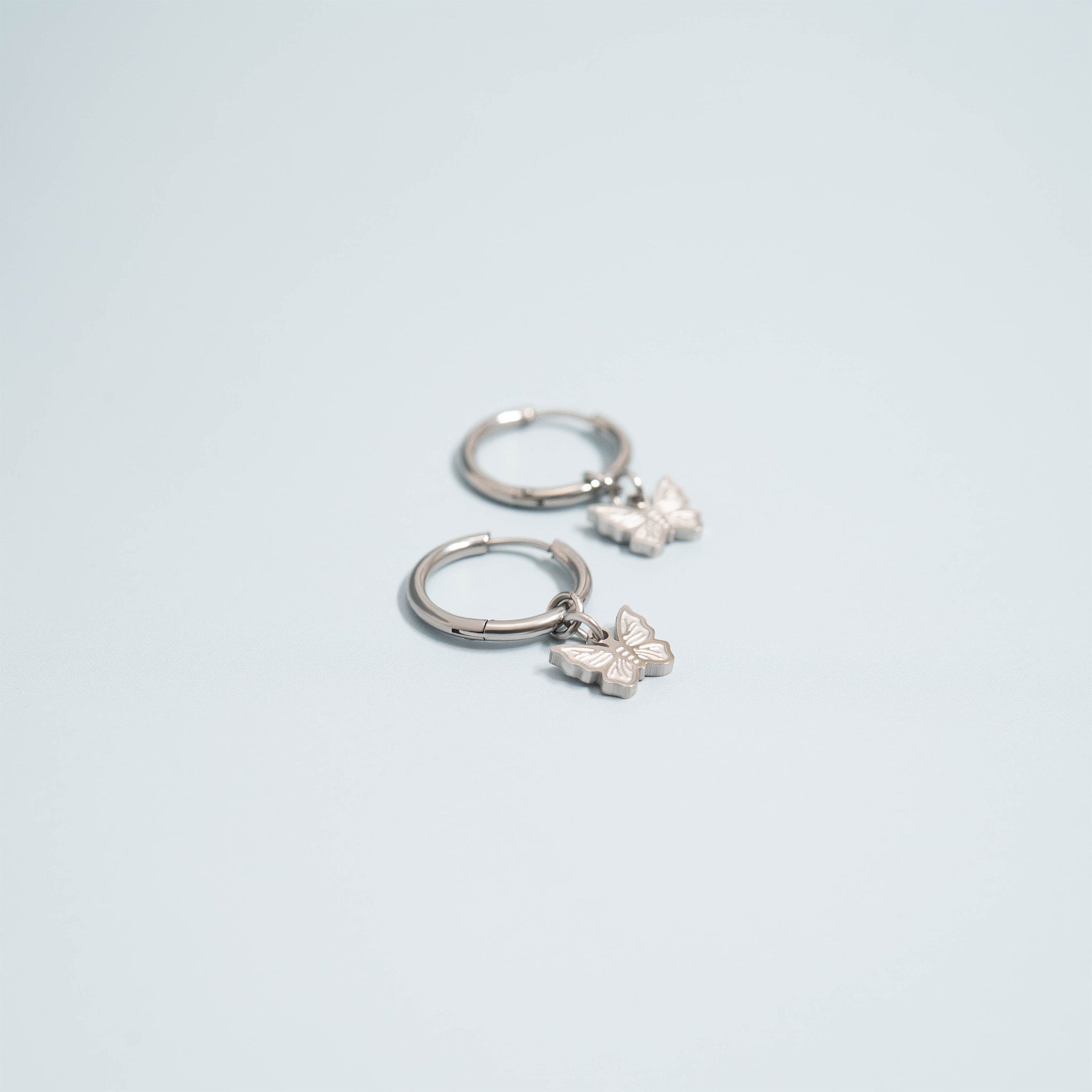 18K Gold PVD Stainless Steel Butterfly Huggie Earrings
