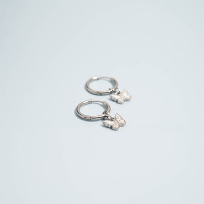 18K Gold PVD Stainless Steel Butterfly Huggie Earrings
