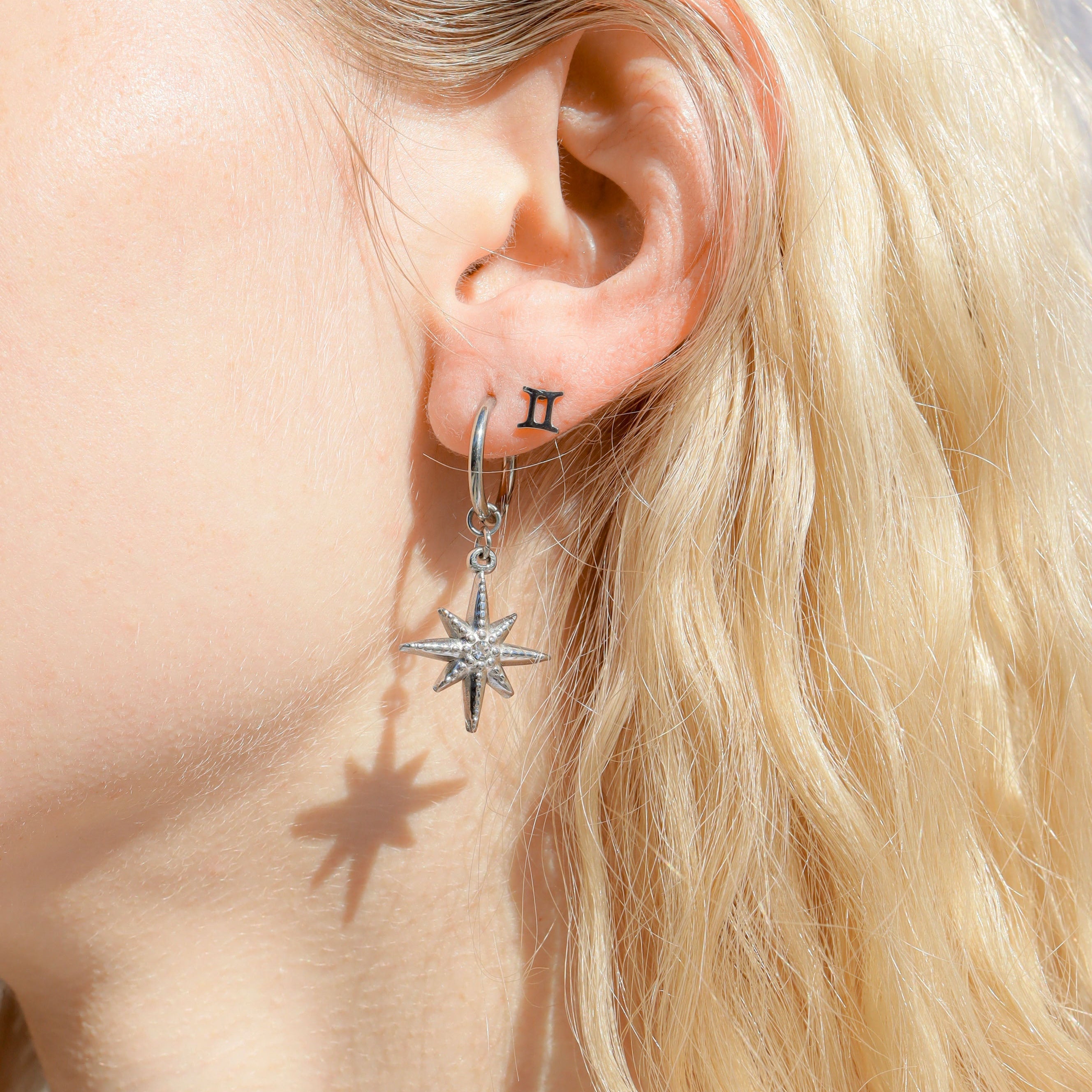 18K Gold PVD Stainless Steel Zodiac Stud Earrings