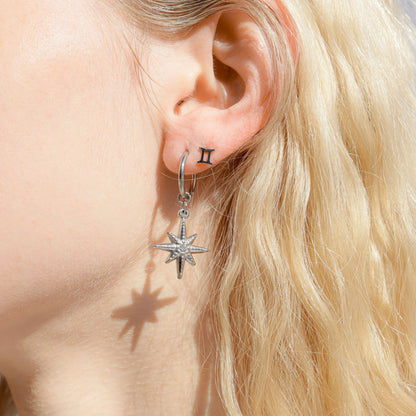 18K Gold PVD Stainless Steel Zodiac Stud Earrings