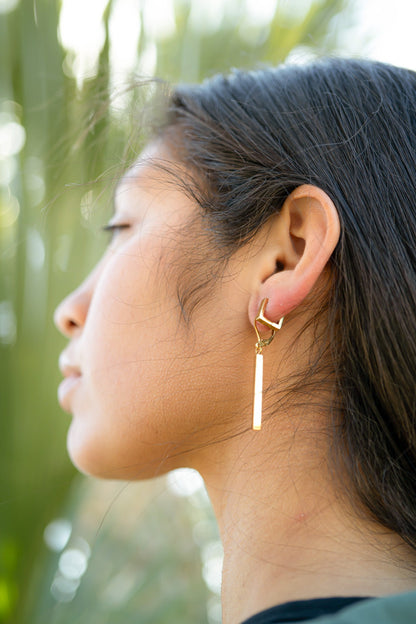 18K Gold PVD Stainless Steel Square Huggie Earrings