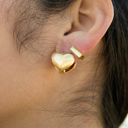 18K Gold PVD Stainless Steel Square Huggie Earrings