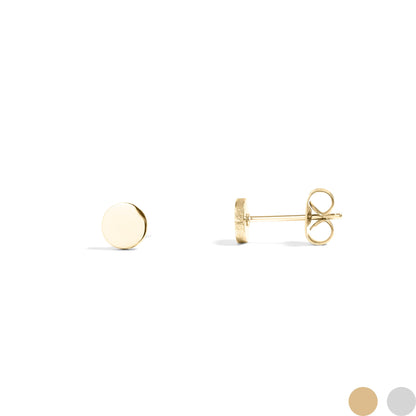 18K Gold PVD Stainless Steel Round Stud Earrings