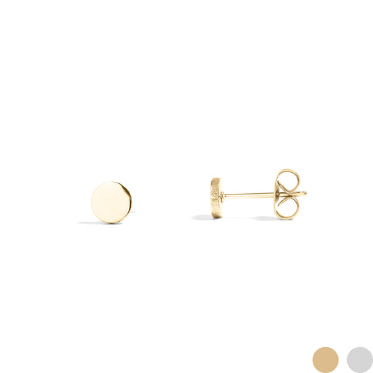 18K Gold PVD Stainless Steel Round Stud Earrings