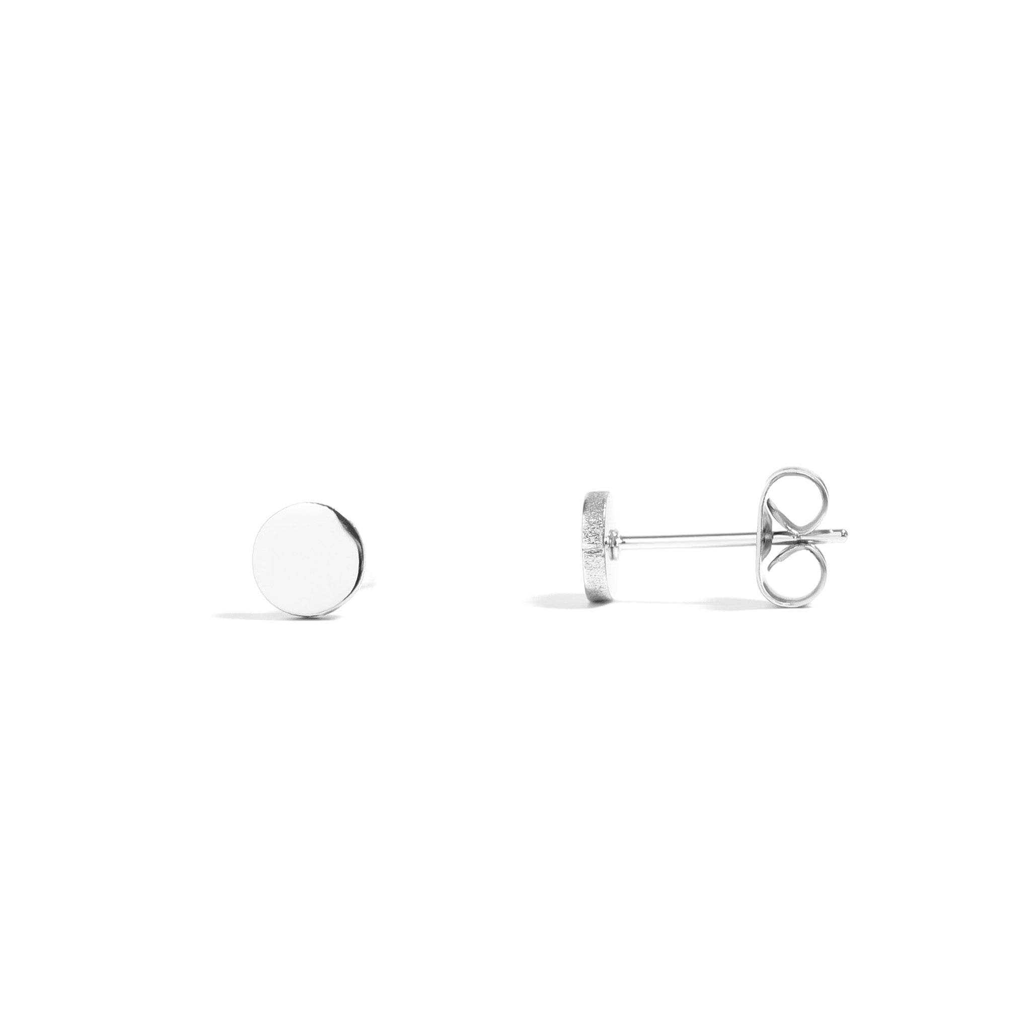 18K Gold PVD Stainless Steel Round Stud Earrings