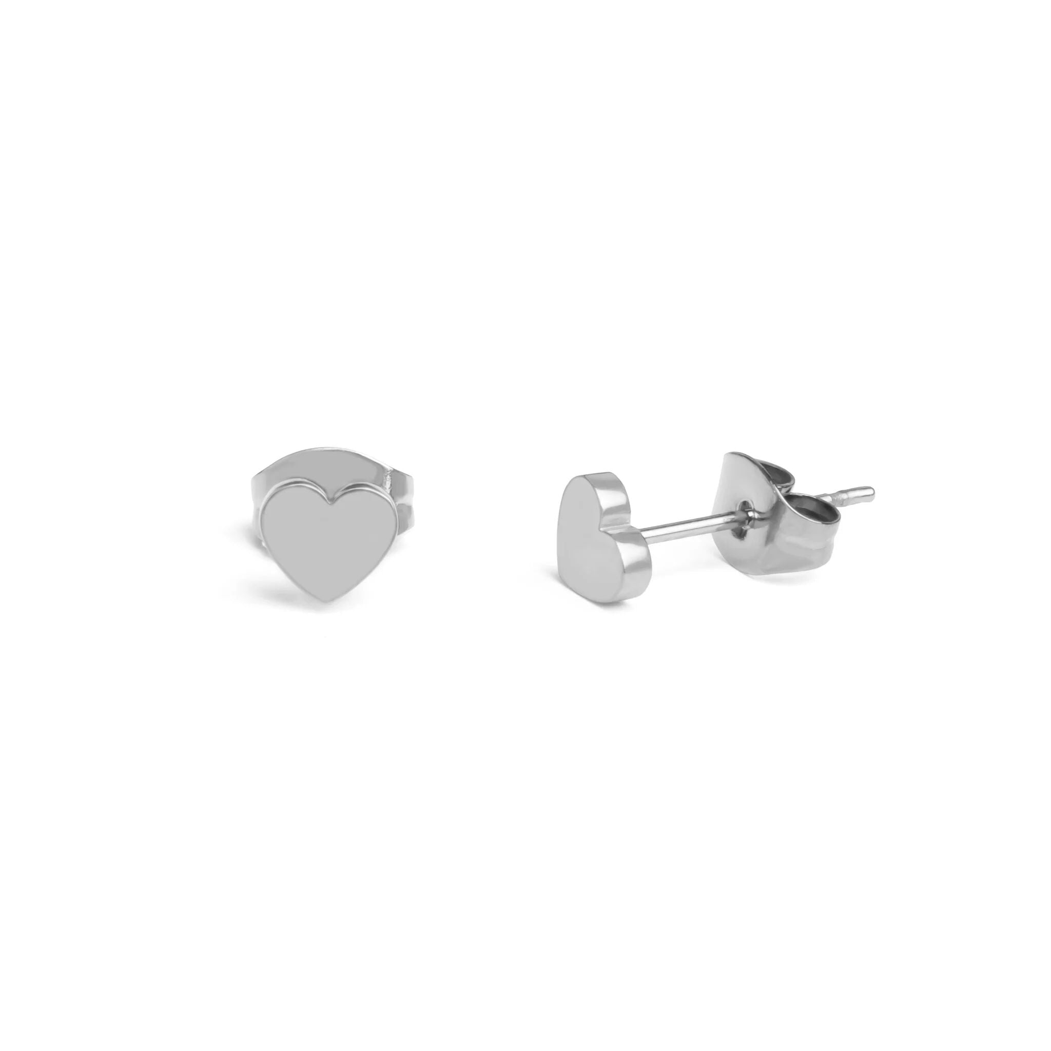 18K Gold PVD Stainless Steel Heart Stud Earrings