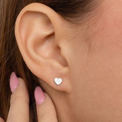 18K Gold PVD Stainless Steel Heart Stud Earrings